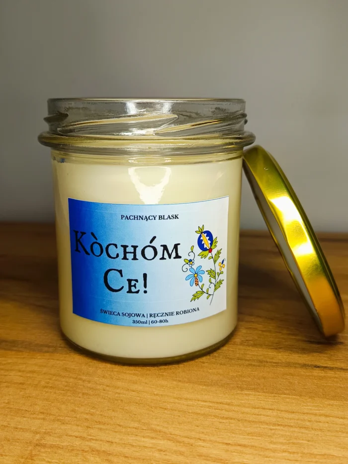 ŚWIECA SOJOWA KASZUBSKA „KÒCHÓM CE! - 350 ML