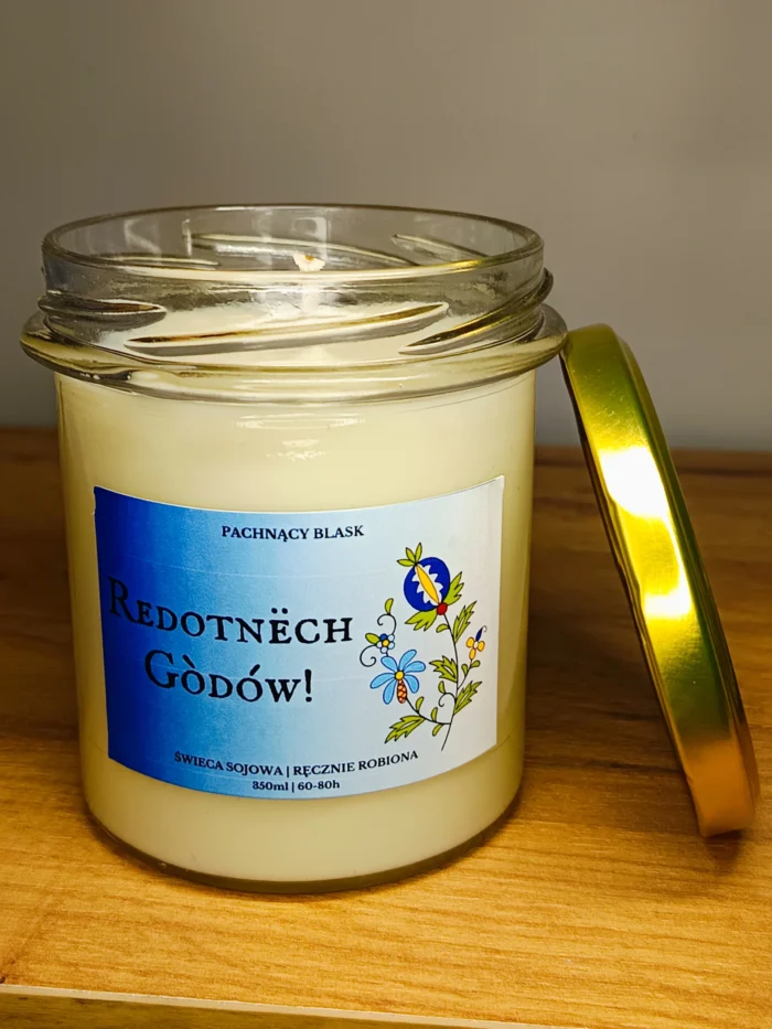 ŚWIECA SOJOWA KASZUBSKA „REDOTNËCH GÒDÓW!” - 350ML 