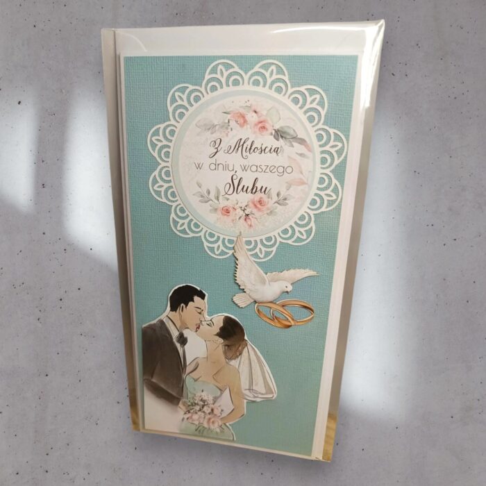 KARTKA RĘCZNIE ROBIONA NA ŚLUB