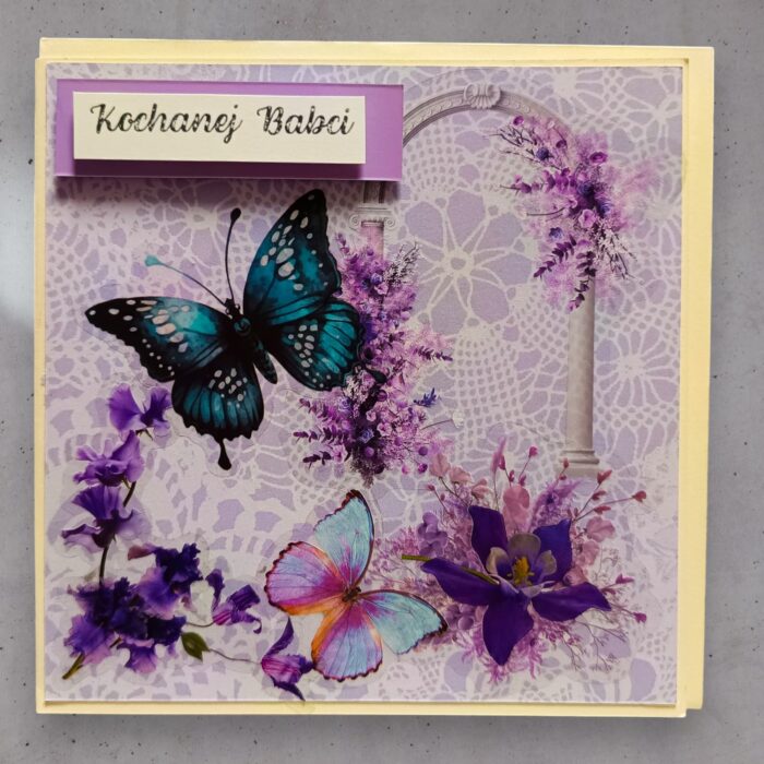 KARTKA RĘCZNIE ROBIONA DLA BABCI - KOCHANEJ BABCI