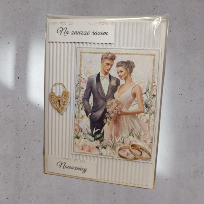 KARTKA RĘCZNIE ROBIONA NA ŚLUB