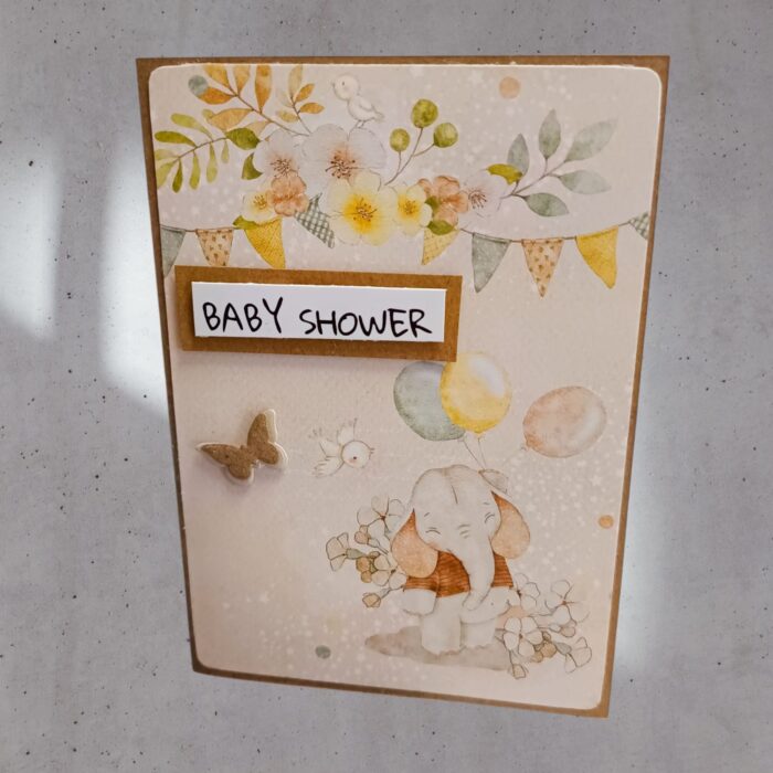 KARTKA RĘCZNIE ROBIONA NA BABY SHOWER