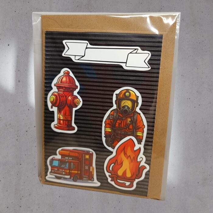 KARTKA RĘCZNIE ROBIONA DLA STRAŻAKA NA URODZINY