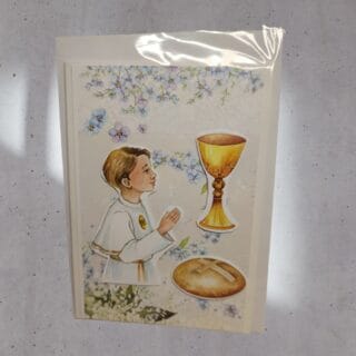 KARTKA RĘCZNIE ROBIONA NA KOMUNIĘ ŚWIĘTĄ