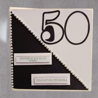 KARTKA RĘCZNIE ROBIONA – NA 50 URODZINY