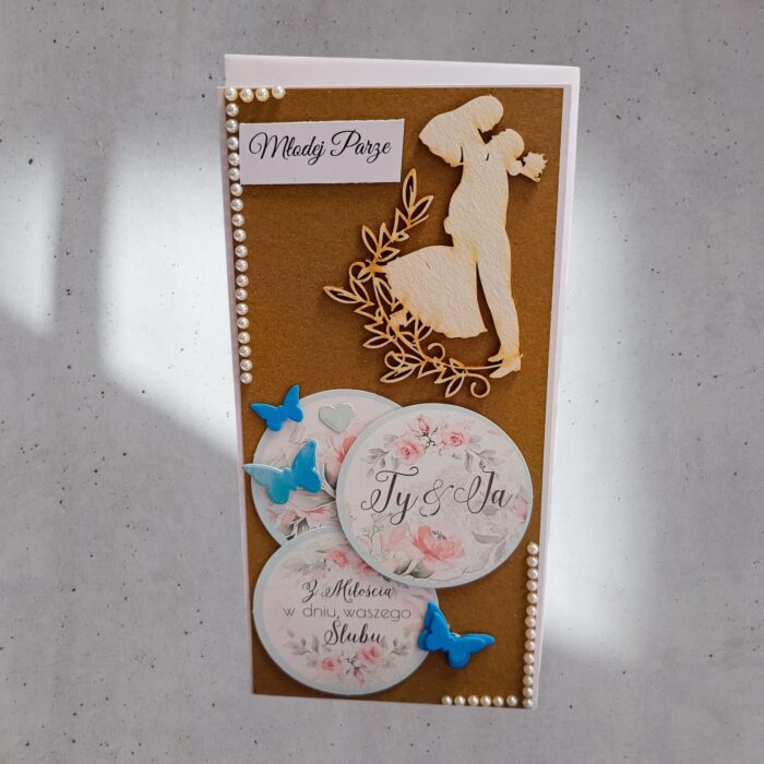 KARTKA RĘCZNIE ROBIONA NA ŚLUB