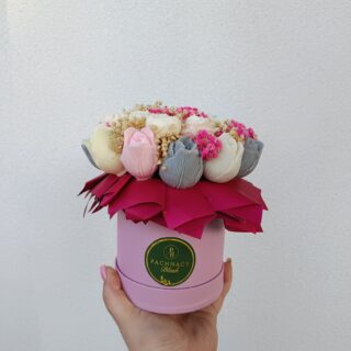 RÓŻOWY FLOWERBOX Z WOSKU