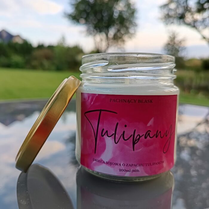 ŚWIECA SOJOWA TULIPANY 200ML