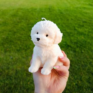 ŚWIECA DUŻY PIESEK - DEKORACYJNA , LABRADOR, SHIH TZU, BICHON FRISE