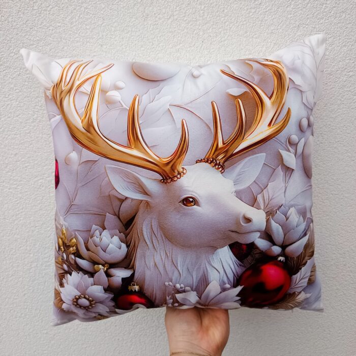 ŚWIĄTECZNA PODUSZKA Z RENIFEREM