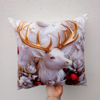 ŚWIĄTECZNA PODUSZKA Z RENIFEREM 