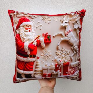 ŚWIĄTECZNA PODUSZKA Z MIKOŁAJEM