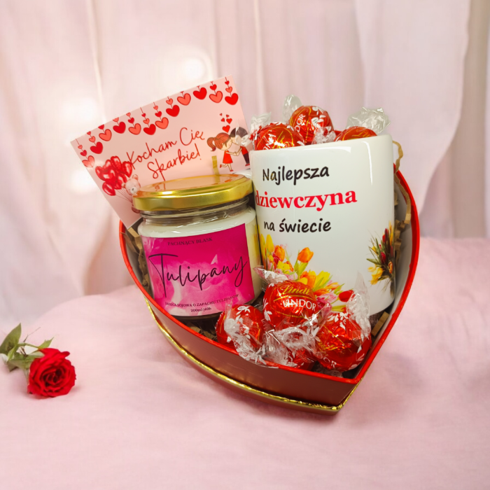 ZESTAW UPOMINKOWY DLA NIEJ Z KUBKIEM - WALENTYNKI